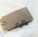 VINTAGE STERLING SILVER & MARCASITE HORSESHOE CLIP ON EARRINGS