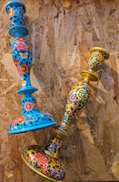 LARGE HAND PAINTED CANDLESTICKS