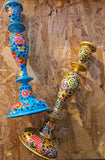 LARGE HAND PAINTED CANDLESTICKS