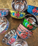 SMALL HAND PAINTED ENAMEL BOWLS