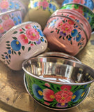 SMALL HAND PAINTED ENAMEL BOWLS