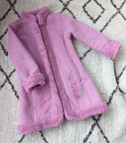 PINK FAUX SHEEPSKIN COAT- AGE 7