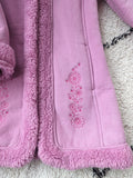 PINK FAUX SHEEPSKIN COAT- AGE 7