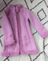 PINK FAUX SHEEPSKIN COAT- AGE 7