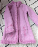 PINK FAUX SHEEPSKIN COAT- AGE 7