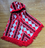 FABULOUS RED PONCHO, UNISEX- AGES 3-5