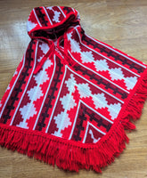 FABULOUS RED PONCHO, UNISEX- AGES 3-5