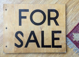 VINTAGE WOODEN 'FOR SALE' SIGN