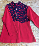 RED & NAVY VINTAGE DRESS- AGE 1