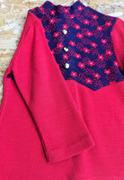 RED & NAVY VINTAGE DRESS- AGE 1