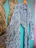 RECYCLED SARI SILK BELL SLEEVE KIMONO ROBES