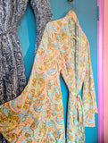 RECYCLED SARI SILK BELL SLEEVE KIMONO ROBES