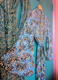 RECYCLED SARI SILK BELL SLEEVE KIMONO ROBES