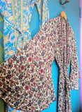 RECYCLED SARI SILK BELL SLEEVE KIMONO ROBES