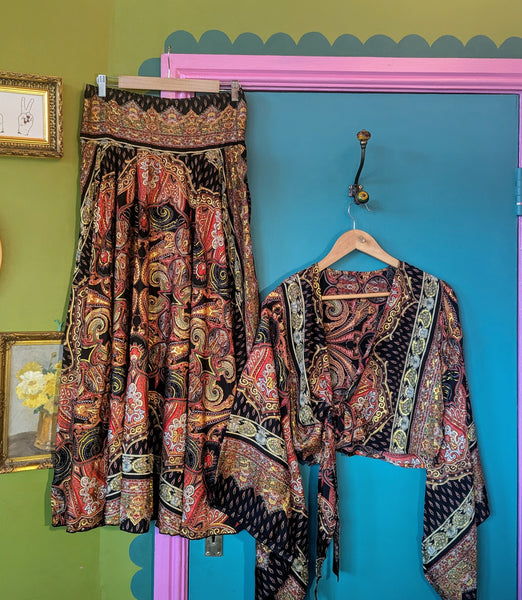 RECYCLED SARI SILK TWO PIECE SETS- L/XL