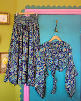 RECYCLED SARI SILK TWO PIECE SETS- L/XL