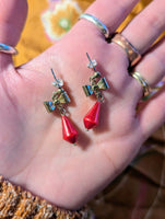 VINTAGE RED BOW EARRINGS