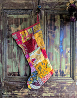 RECYCLED COTTON KANTHA CHRISTMAS STOCKINGS