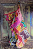 RECYCLED COTTON KANTHA CHRISTMAS STOCKINGS