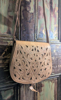 MOROCCAN STYLE TOOLED LEATHER BAG