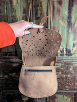 MOROCCAN STYLE TOOLED LEATHER BAG