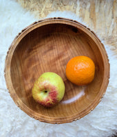 HAND CARVED WOODEN FRUIT BOWL