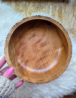 HAND CARVED WOODEN FRUIT BOWL