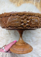 HAND CARVED WOODEN FRUIT BOWL