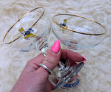 PAIR 1970s BABYCHAM GLASSES