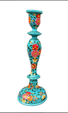 LARGE HAND PAINTED CANDLESTICKS