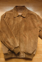 UNISEX TAN/ BROWN SUEDE BOMBER JACKET- S/M