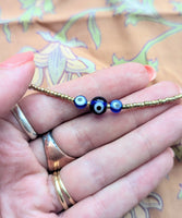 EVIL EYE GOLD BEAD NECKLACES
