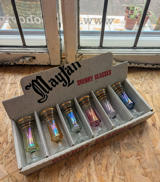VINTAGE BOXED 'MAYFAIR' SHERRY GLASSES