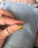 1970s STERLING SILVER WISHBONE RING- size O