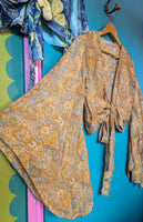 RECYCLED SARI SILK BELL SLEEVE TOPS