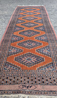 GORGEOUS RUST ORANGE WOOL RUG/ RUNNER