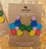BEADED FLOWER EARRINGS