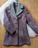 MID-BROWN SHEEPSKIN COAT- 6/8