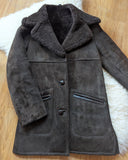 CHOCOLATE SHEEPSKIN COAT- 6/8