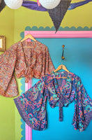 RECYCLED SARI SILK BELL SLEEVE TOPS