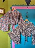 RECYCLED SARI SILK BELL SLEEVE TOPS