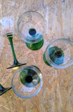 SET OF LONG STEMMED VINTAGE WINE GLASSES