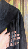 BLACK SUEDE JACKET w/ FRINGING- 10