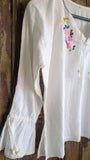EMBROIDERED VINTAGE CHEESECLOTH BLOUSE- 14/16