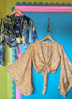 RECYCLED SARI SILK BELL SLEEVE TOPS