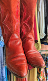 RED VINTAGE COWBOY BOOTS- 6