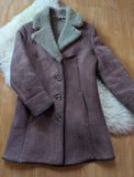 MID-BROWN SHEEPSKIN COAT- 6/8