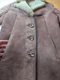 MID-BROWN SHEEPSKIN COAT- 6/8