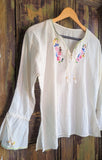 EMBROIDERED VINTAGE CHEESECLOTH BLOUSE- 14/16