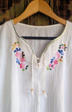 EMBROIDERED VINTAGE CHEESECLOTH BLOUSE- 14/16